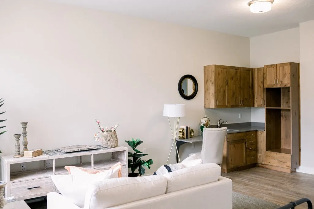 Suite living area with comfortable seating